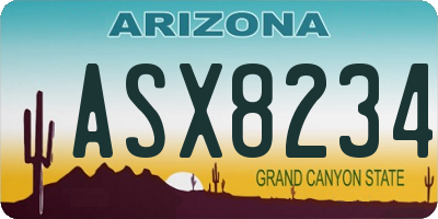 AZ license plate ASX8234