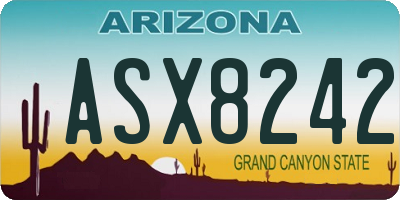 AZ license plate ASX8242