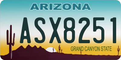AZ license plate ASX8251