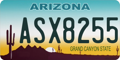 AZ license plate ASX8255