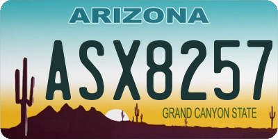 AZ license plate ASX8257