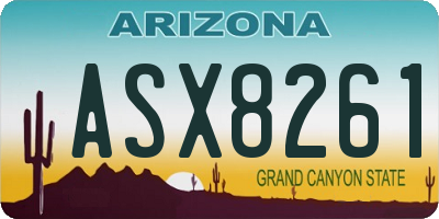 AZ license plate ASX8261