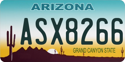 AZ license plate ASX8266