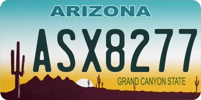 AZ license plate ASX8277
