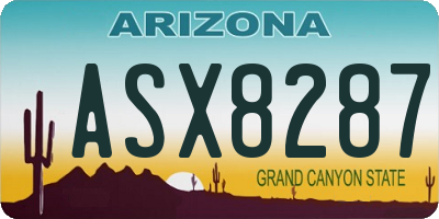 AZ license plate ASX8287