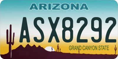 AZ license plate ASX8292
