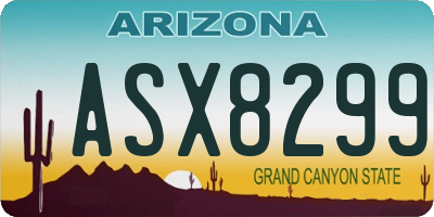 AZ license plate ASX8299