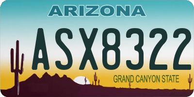 AZ license plate ASX8322