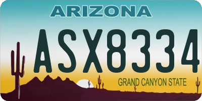 AZ license plate ASX8334