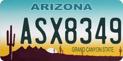AZ license plate ASX8349