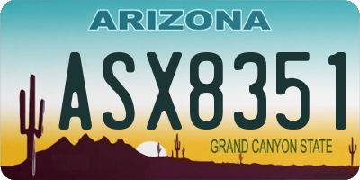 AZ license plate ASX8351