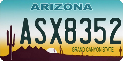 AZ license plate ASX8352