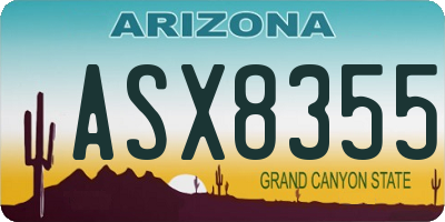 AZ license plate ASX8355