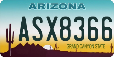 AZ license plate ASX8366