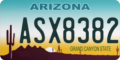 AZ license plate ASX8382