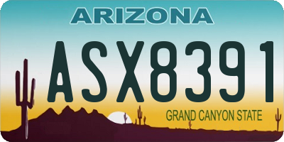 AZ license plate ASX8391