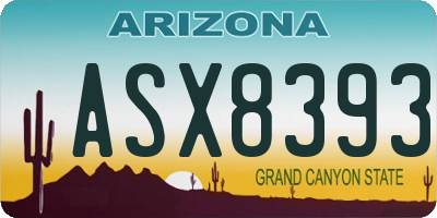 AZ license plate ASX8393