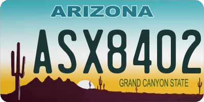 AZ license plate ASX8402
