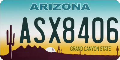 AZ license plate ASX8406