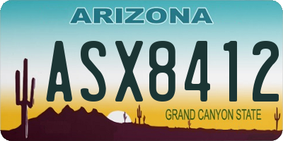 AZ license plate ASX8412