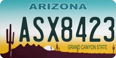 AZ license plate ASX8423