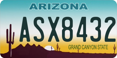 AZ license plate ASX8432