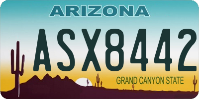 AZ license plate ASX8442