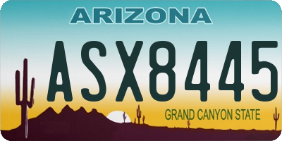 AZ license plate ASX8445