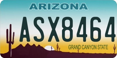 AZ license plate ASX8464