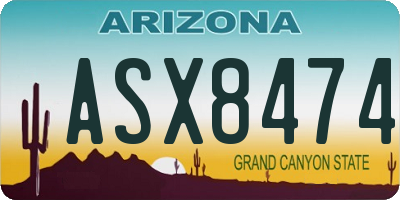 AZ license plate ASX8474