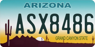 AZ license plate ASX8486