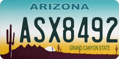 AZ license plate ASX8492