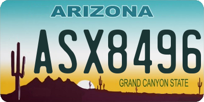 AZ license plate ASX8496