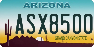 AZ license plate ASX8500
