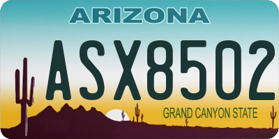 AZ license plate ASX8502