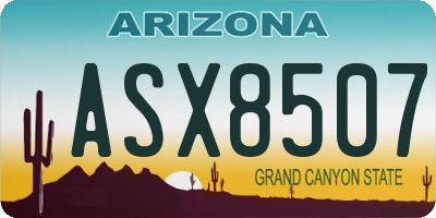 AZ license plate ASX8507