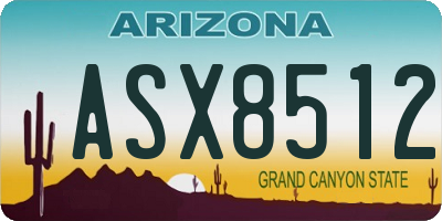 AZ license plate ASX8512
