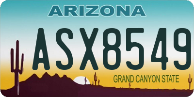 AZ license plate ASX8549