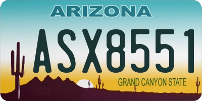 AZ license plate ASX8551