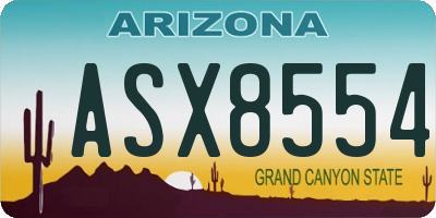 AZ license plate ASX8554