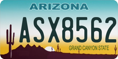 AZ license plate ASX8562