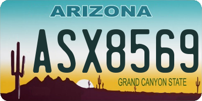 AZ license plate ASX8569