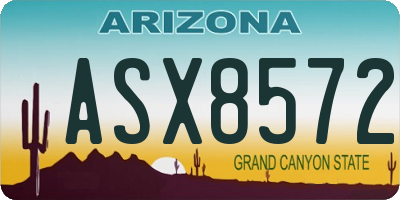 AZ license plate ASX8572