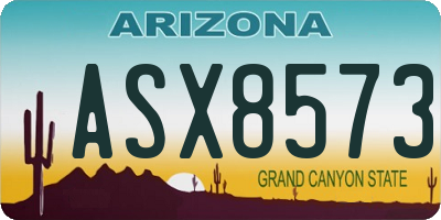 AZ license plate ASX8573