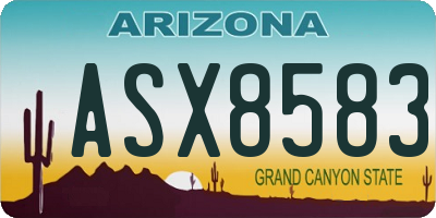 AZ license plate ASX8583