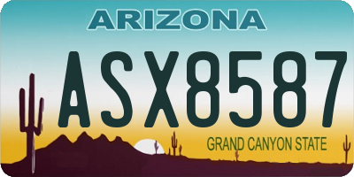 AZ license plate ASX8587