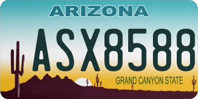 AZ license plate ASX8588