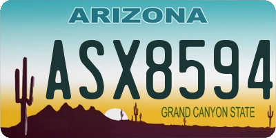 AZ license plate ASX8594