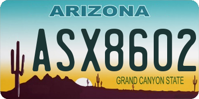 AZ license plate ASX8602