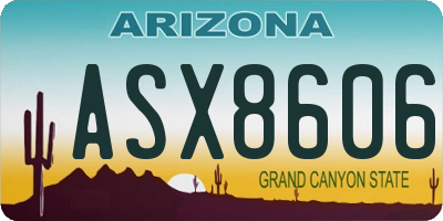 AZ license plate ASX8606